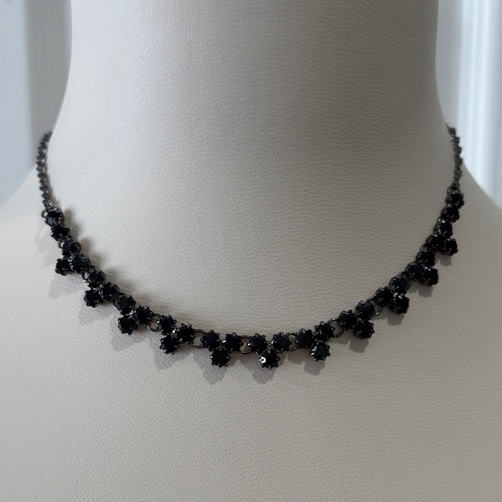 Claire's Black Rhinestone Choker Necklace
